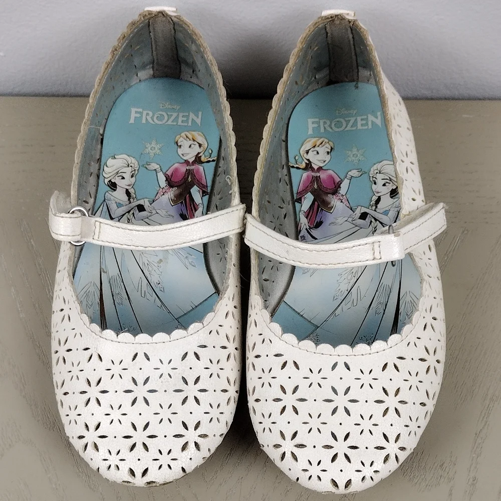 Frozen White Mary Janes